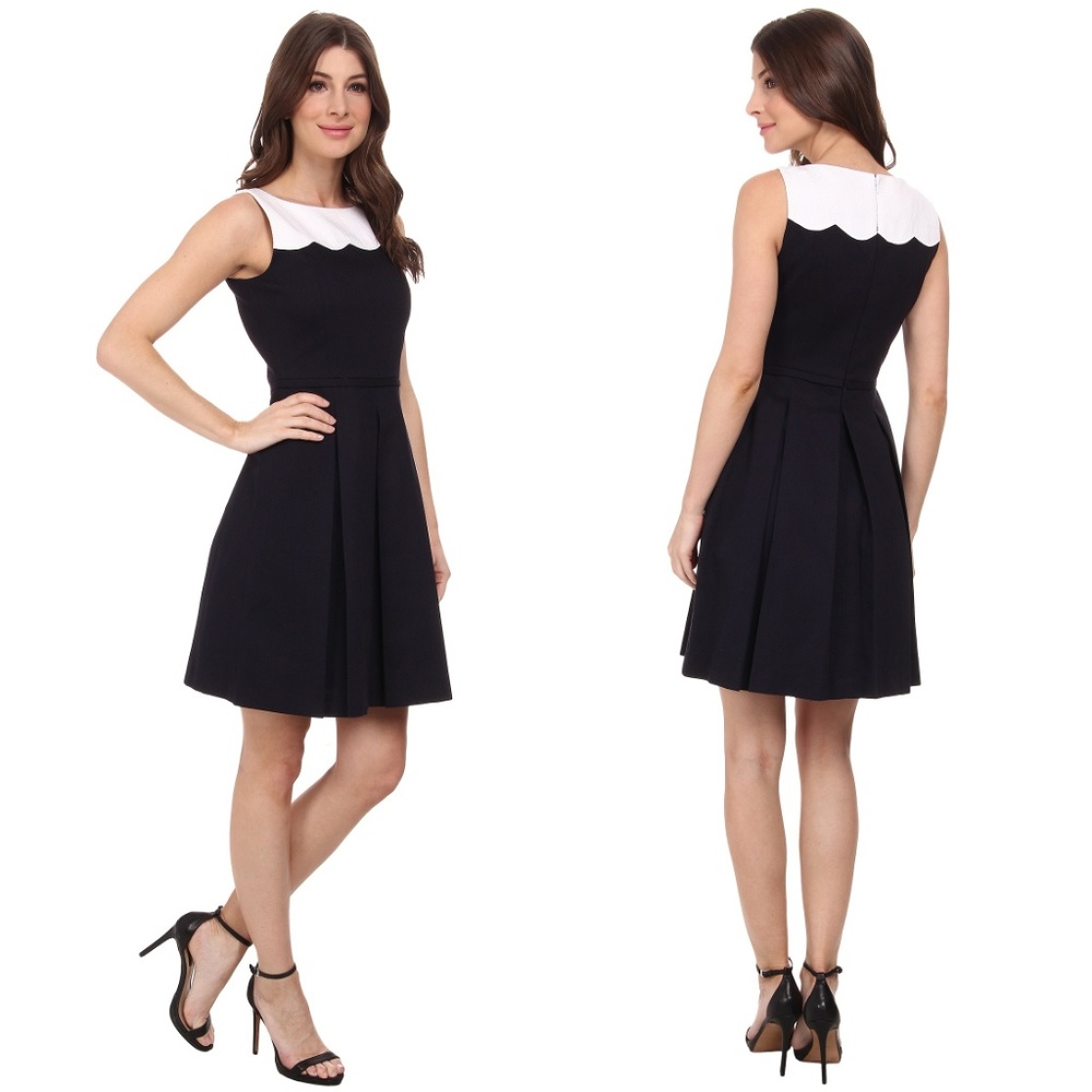 NEW Tahari ASL A Line Fit & Flare Pleated Dress Small MSRP $398